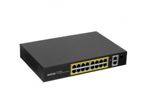 Коммутатор Netis P116GH, 16x10/100 LAN PoE, 2xGigabit Uplink, 1xSFP, 240W PoE