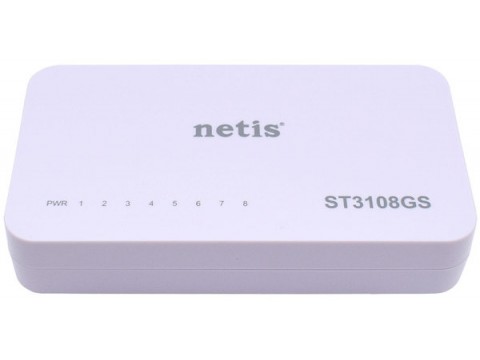 Коммутатор Netis ST3108GS, 8 x 10/100/1000 LAN, Auto MDI/MDIX