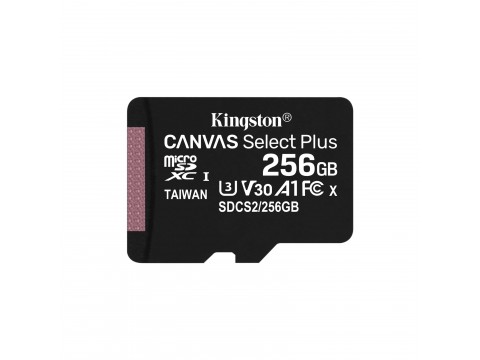 Карта памяти Kingston 256GB microSDXC Canvas Select Plus 100R A1 C10 Single Pack w/o Adapter, SDCS2/256GBSP