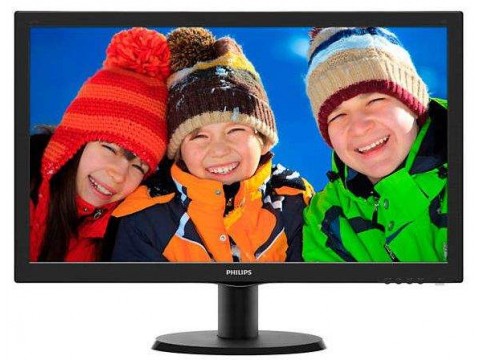 Монитор 23.6" PHILIPS 243V5QSBA/01 MVA 1920x1080 8мс 250кдм 3000:1 1xD-Sub 1xDVI