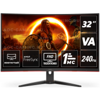 AOC Игровой Монитор 31.5 C32G2ZE/BK VA 1920x1080 240Hz 4ms 300cd/m² 1500R 2xHDMI DP