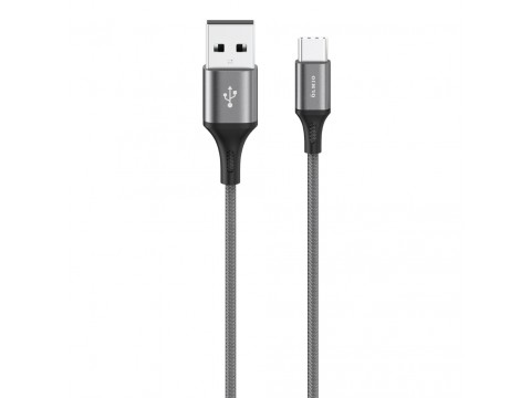 Кабель Olmio BASIC, USB 2.0 - Type-C, 1.2м, 2.1A, тканевая оплетка, белый