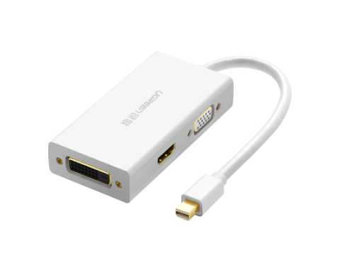 Конвертер Ugreen MD114 Mini DP To HDMI/ VGA/ DVI(24+1) Converter Black, 20418