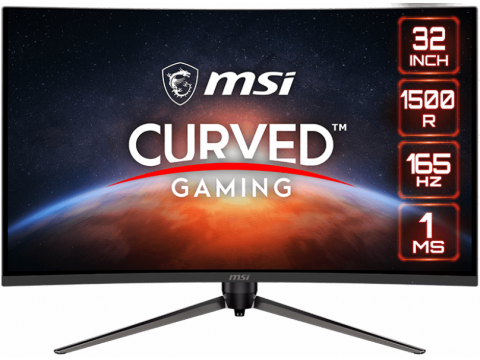 Монитор 31.5" MSI Optix AG321CQR VA 2560x1440 165Hz 1500R 1ms 250cd/m 3000:1 DP HDMI USB 2.0