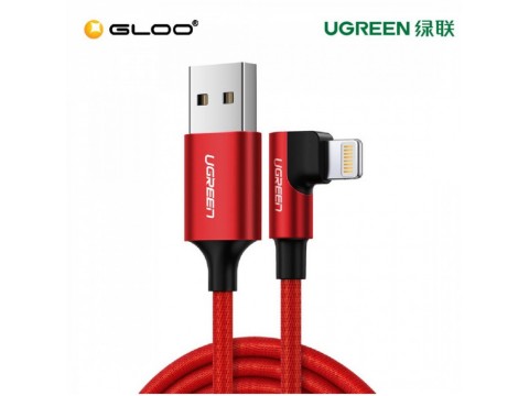 Кабель Ugreen US299 Angled Lightning To USB 2.0 A Male Cable(90°  Angle)/Red 1M, 60555