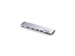 Конвертер Ugreen CM356 Dual USB-C To 2*USB 3.0 A+USB-C Female+ 2*HDMI+TF/SD Converter Gray, 80548