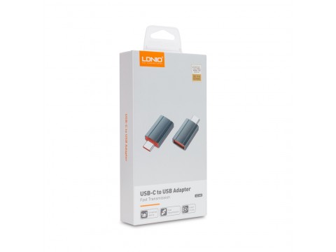 Переходник LDNIO LC140 USB A на USB Type-C Адаптер Серый