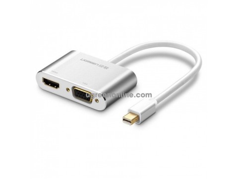 Адаптер UGREEN MD115 Mini DP to HDMI + VGA Converter (Silver)