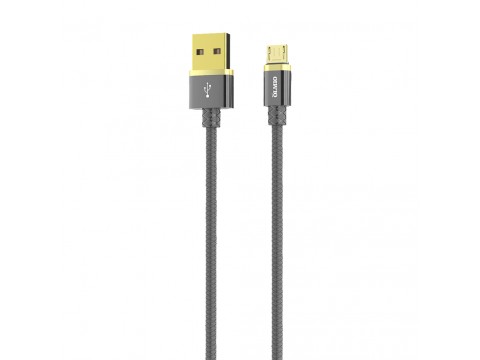 Кабель Olmio Deluxe, USB 2.0 - microUSB, 1м, 2.1A, серый