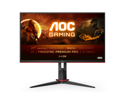 Монитор Игровой 27" AOC 27G2SAE/BK/01 VA 1920x1080 165Гц 1мс 350cd/m 3000:1 2xHDMI DP 2x2W Black