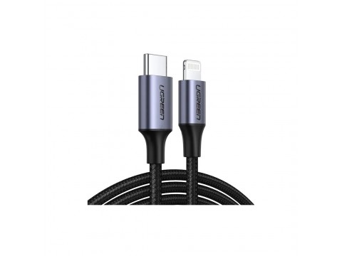 Интерфейсный кабель Ugreen US304/60759 Type-C на Lightning MFI 60W 1 м Чёрный