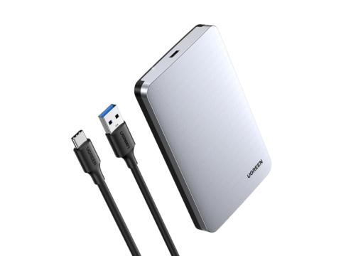 Кейс для SSD/HDD Ugreen CM300 2.5apos;apos; SATA External Hard Drive Enclosure with C To A cable, 70498