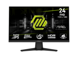 Монитор 23,8" MSI MAG 244F Rapid IPS 1920x1080 200Hz 0.5ms 300cd/m 1000:1 HDR DP HDMI USB-C