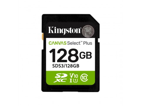 Карта памяти Kingston SDS3/128GB Canvas Select Plus C10 UHS-I U1 V10 128GB