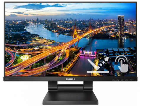 Монитор сенсорный 21.5" PHILIPS 222B1TC IPS SmoothTouch 4мс 250кдм 1000:1 VGA HDMI DP 222B1TC/01