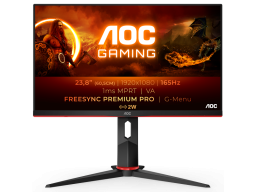 Монитор Игровой 23.8" AOC 24G2SAE/BK VA 1920x1080 165Hz 1ms 350cd/m 3000:1 2xHDMI DP 2x2W Black