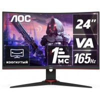 AOC Геймерский Монитор 23,6 C24G2AE/BK VA 165Гц Изогнутый 1мс 250кд/м 3000:1 2xHDMI 1xD-SUB 2x2Вт