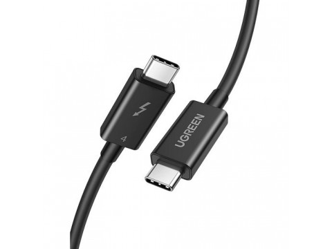 Кабель UGREEN US501 USB-C to USB-C Thunderbolt 4 Cable 0.8m (Black), 30389