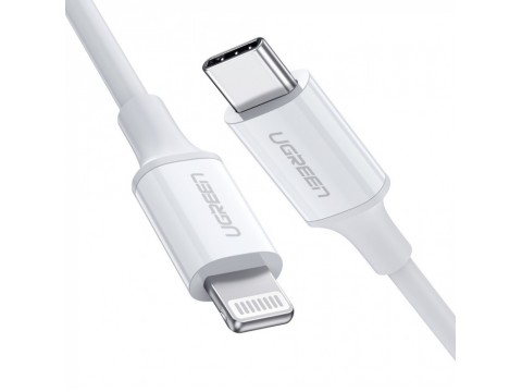 Кабель Ugreen US171 Lightning To Type-C 2.0 Male Cable White 2M, 60749