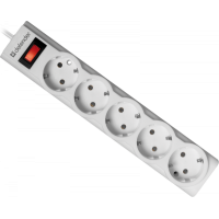 Сетевой фильтр Defender PowerS 30 5 розеток, 3 м, белый