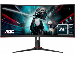 Монитор Игровой 34" AOC CU34G2/BK/01 VA 3440x1440@100Hz 300cd/m2 Curved 3000:1 1мс 2xHDMI DP Black