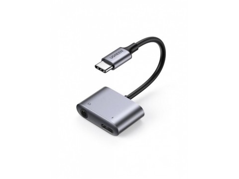 Адаптер Ugreen CM231 Type C Male To 3.5mm Audio+ Type C Female Adapter With Chip, 60164