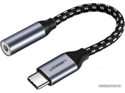 Аудиокабель UGREEN AV142 USB Type C to 3.5mm Female Cable, 10cm, Gray, 30632