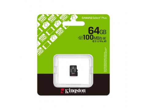 Карта памяти Kingston SDCS3/64GBSP Canvas Select Plus A1 U1 V10 64GB