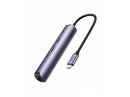 Мобильный активный OTG-хаб UGREEN CM418 USB-C to 2*USB 3.0+HDMI+RJ45 Ethernet Adapter+PD