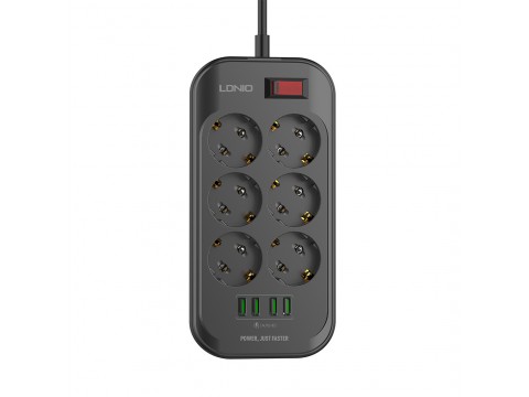 Сетевой фильтр LDNIO Defender SE6403 6 розеток 4*USB 5V/3.4A Провод 2м