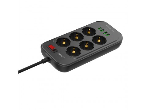 Сетевой фильтр LDNIO Defender SE6403 6 розеток 4*USB 5V/3.4A Провод 2м