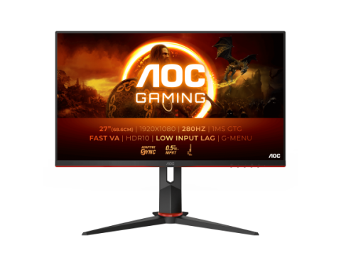 Монитор AOC 27G2ZN3/BK/01 27" VA/1920x1080/280Hz/0.5ms/300cd/m²/4000:1/2xHDMI/1xDP/Black