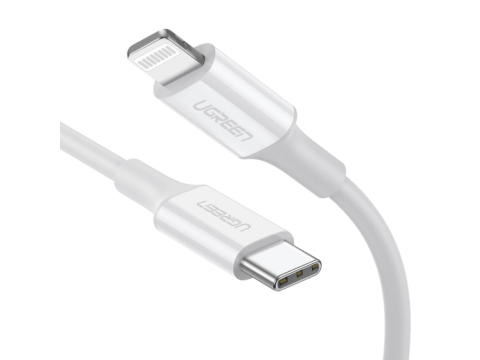 Кабель Ugreen US171 Lightning To Type-C 2.0 Male Cable White 1M, 10493