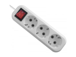 Удлинитель Defender L330 / 16A / 15m / 3 sockets / switch / white