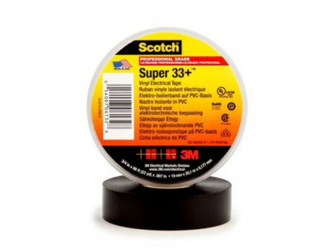 3М 80611207012 Scotch® Super 33+™ Изолента ПВХ Морозостойкая высшего класса, рулон 19 мм х 20 м