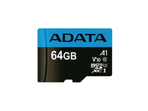 ADATA Premier microSDXC, 64Gb, UHS-I Class 10 A1 + SD adapter