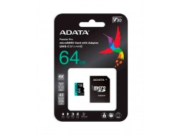 Карта памяти ADATA Premier Pro microSDXC 64 ГБ [AUSDX64GUI3V30SA2-RA1]