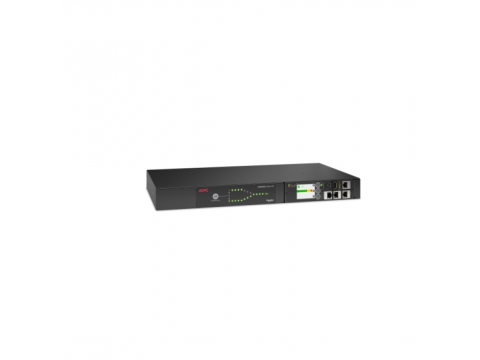 APC NetShelter Rack Automatic Transfer Switch, 1U, 16A, 230V, 2 C20 IN, 8 C13, 1 C19 OUT, 50/60Hz