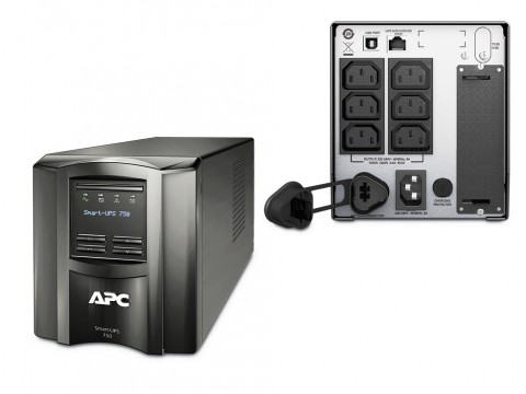 ИБП APC Smart-UPS 750VA/500W, Line-Interactive,, 4.8 мин, LCD, 220-240V, 6xC13, SmartSlot, USB, HS Batt (SMT750I)