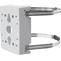 AXIS T91B47 100-410MM Pole Mount for indoor and outdoor installations, for poles with diameter between 100-410 mm (4"-16”). Includes 1 pair of AXIS Stainless Steel Straps 1450mm (57") with