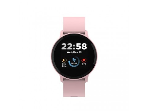 CANYON Lollypop SW-63, Smart watch, 1.3inches IPS full touch screen, Round watch, IP68 waterproof, multi-sport mode, BT5.0, compatibility with iOS and android, Pink, Host: 25.2*42.5*10.7mm, Strap: 20*250mm, 45g