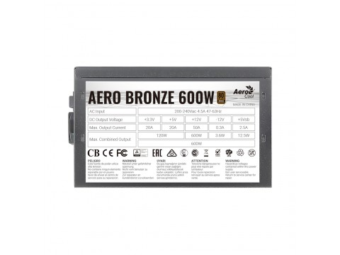 Блок питания Aerocool AERO BRONZE 600W