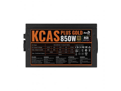 Блок питания Aerocool KCAS PLUS GOLD 850W RGB