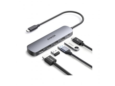 Концентратор Anker USB-C (5-in-1, 4K HDMI) (A8357HA0) Серый