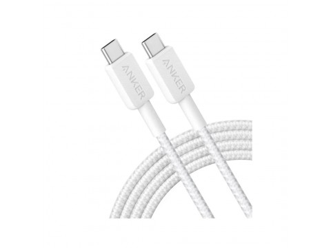 Интерфейсный кабель Anker 322 USB-C to USB-C Cable 1М (A81F5G21) Белый