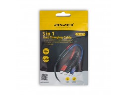 Интерфейсный кабель Awei 3 in 1 cable CL-971 2.4A 1.2m 3х цветный