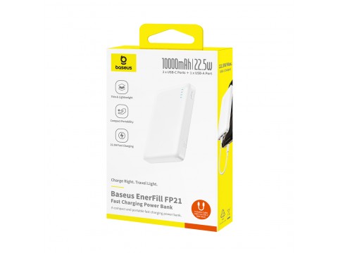 Портативный внешний аккумулятор Baseus EnerFill FP21 10000mAh 22.5W White (P1008210D213-00)