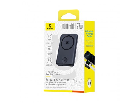 Портативный внешний аккумулятор Baseus EnerFill FT11 Magnetic 10000mAh 27W Black (P1008210G123-00)