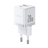 Адаптер питания Baseus Palm C+U 20W EU White ( в комлпекте кабель Type-c) (P10111608213-01)