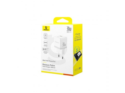 Адаптер питания Baseus Palm C+U 30W White (P1011160A213-00)